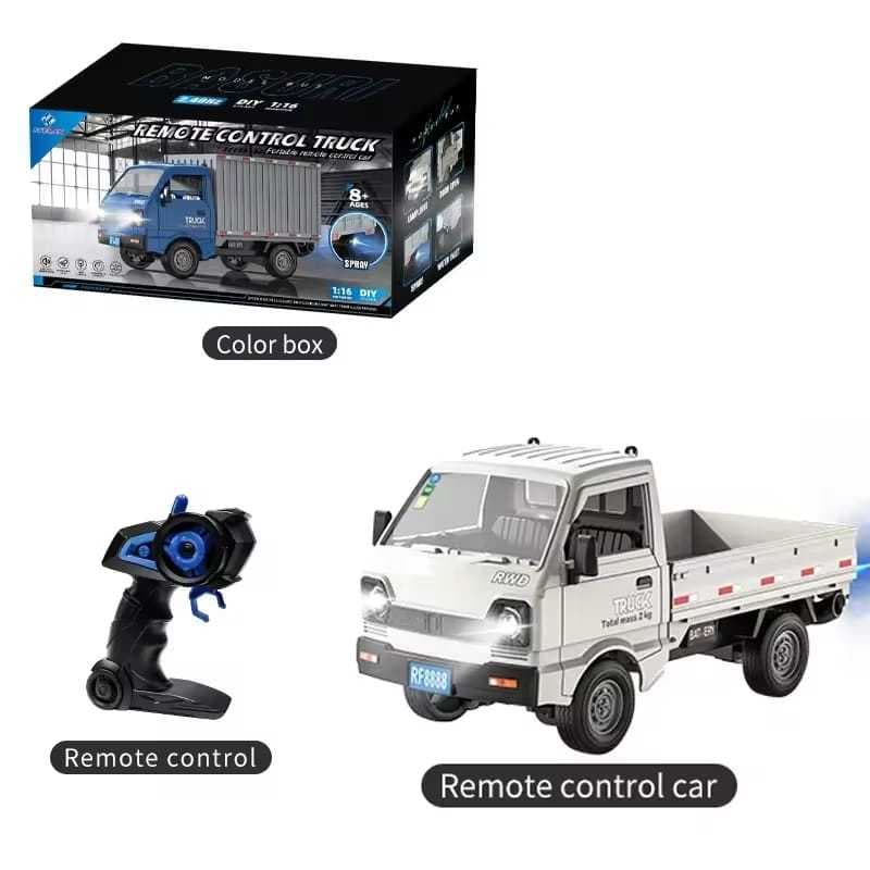 Caminhão Controle Remoto bateria recarregavel com luzes e solta fumaça Cargo Hanoler bateria