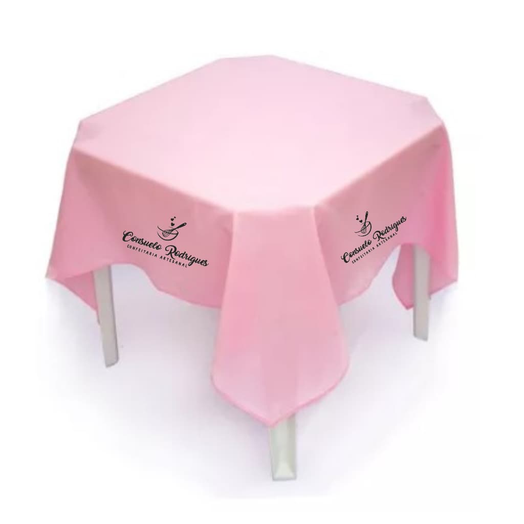 Toalha/ Forro de mesa na cor rosa claro Personalizado com a imagem que você escolher