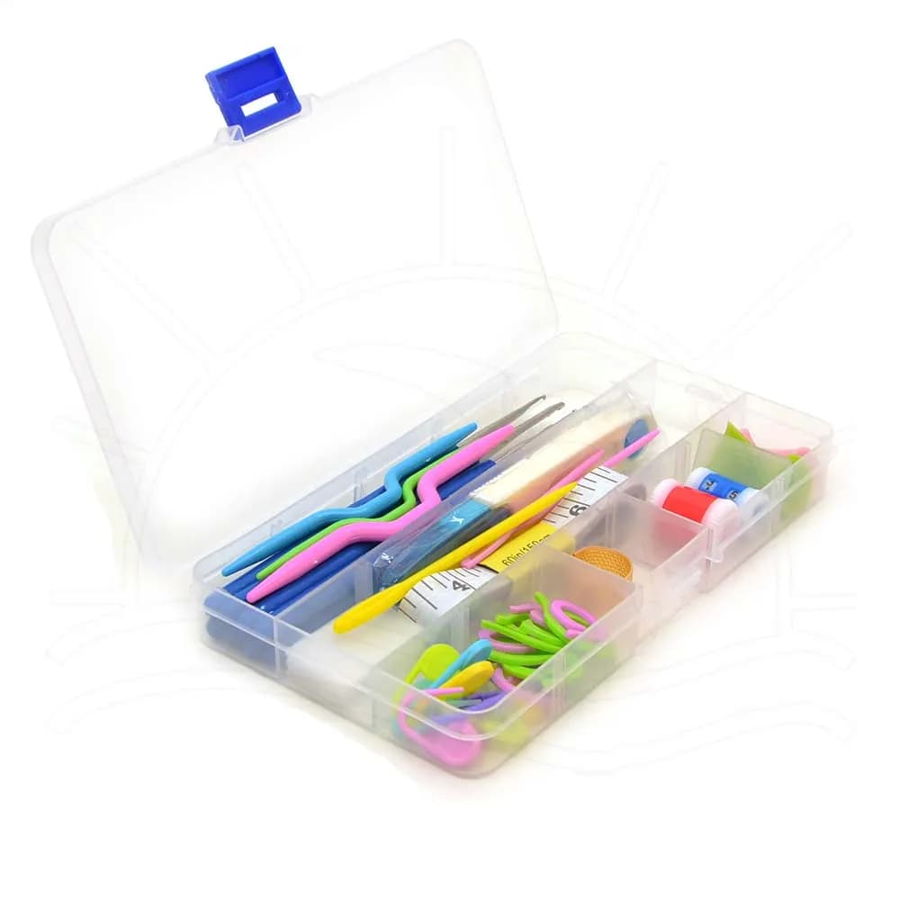 Kit Crochê Lanmax conjunto de artesanato completo 16 agulhas mais acessórios diversos