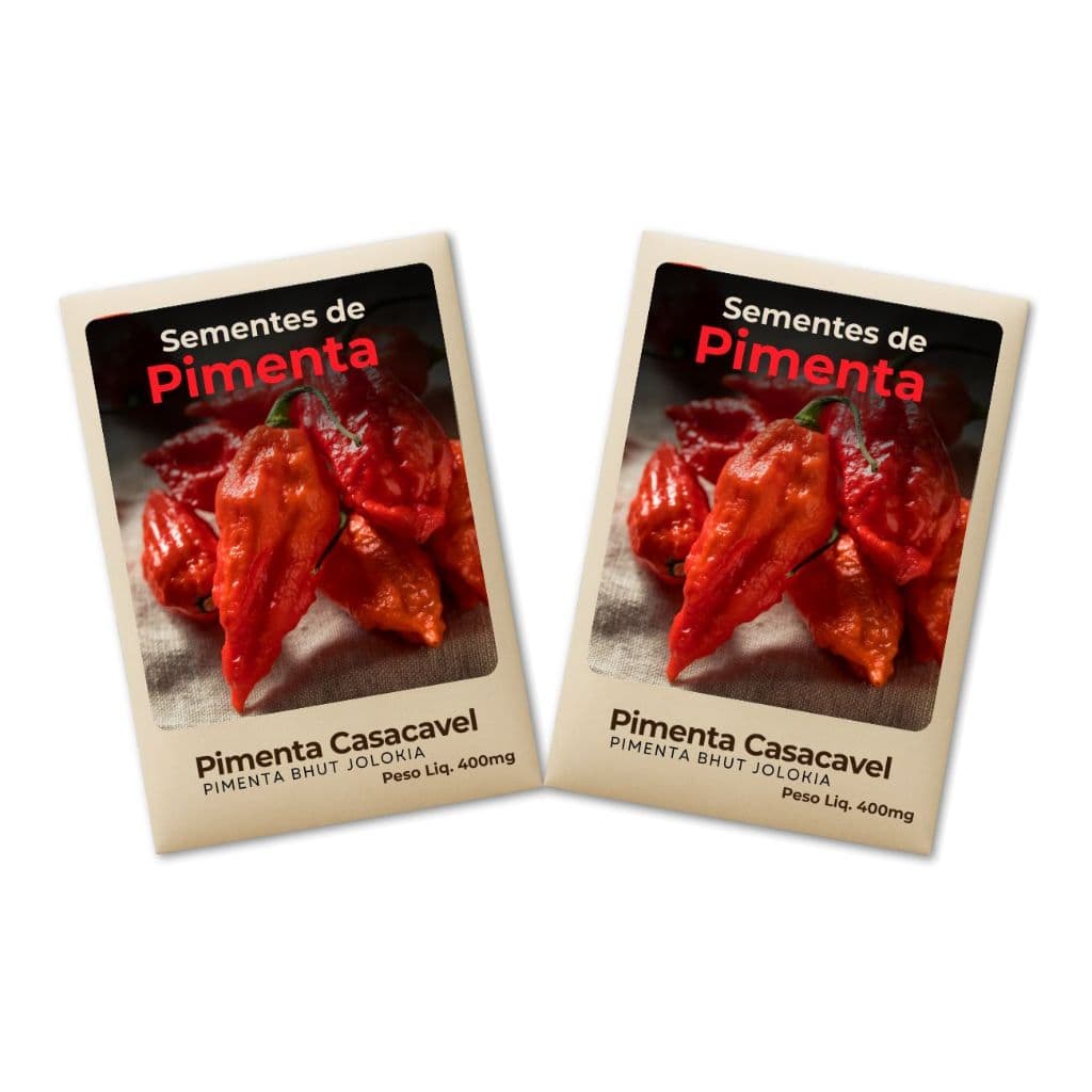 Pimenta Cascavel Jolokia Semente plante em vasos, hortas e canteiros -Kit 2 unidades