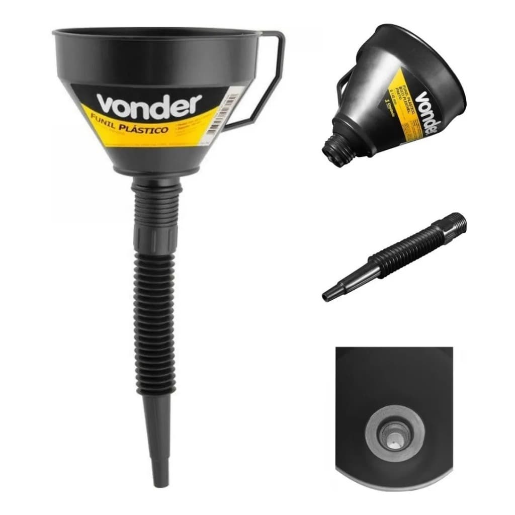Funil Para Troca De Óleo Plástico Vonder Moto Com Peneira