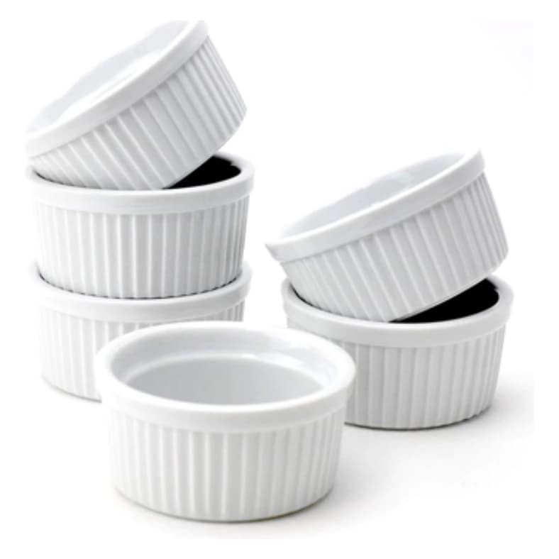 Kit Ramekin Canelado porcelana 40ml Ramequim Molho Molheira Petisqueira Atacado
