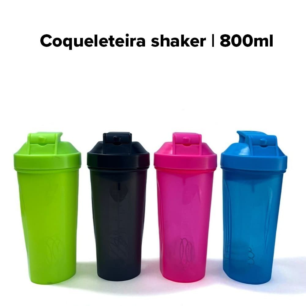 Shaker Coqueteleira 800ml com Mola Misturadora e Copo Medidor Academia, Fitness, Esporte TOP