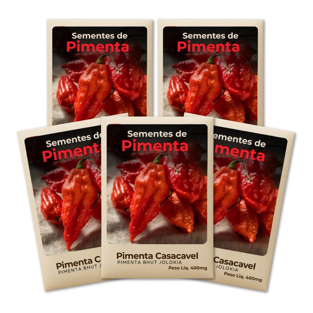 Pimenta Cascavel Jolokia Semente ideal para horta urbana e vertical -Kit 5 Pacotes