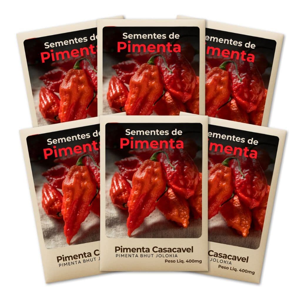 Pimenta Cascavel Jolokia Semente ideal para horta urbana e vertical -Kit 6 Pacotes