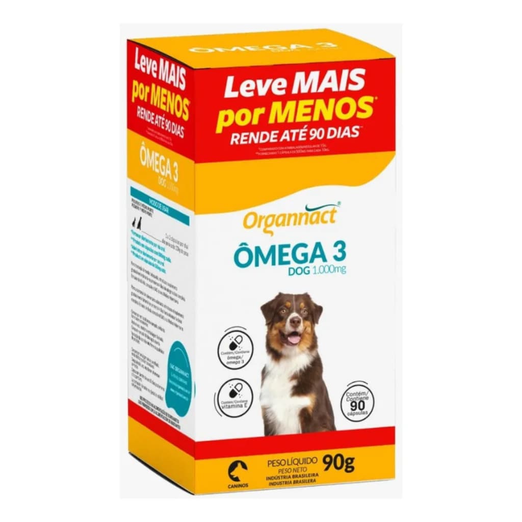 Suplemento Omega 3 Dog 1000mg Organnact 90 Comprimidos