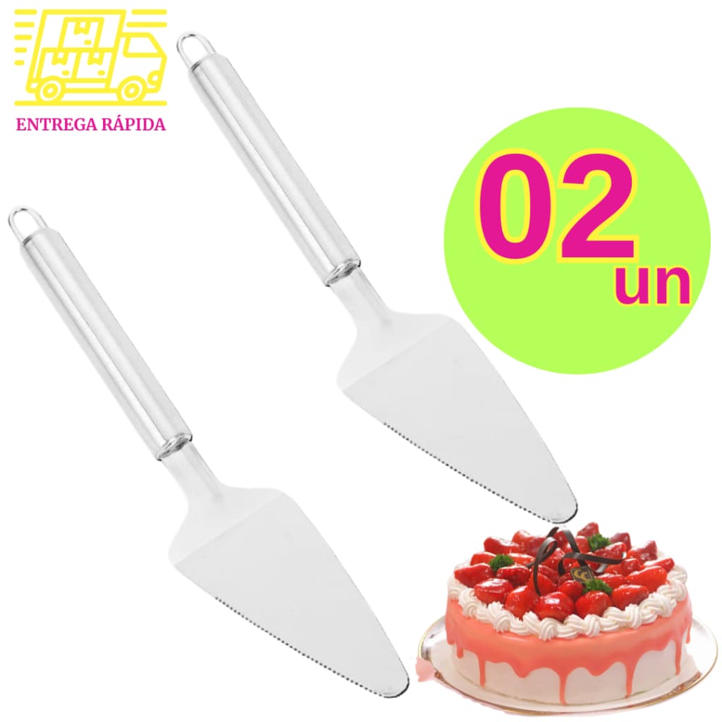 Kit  Espátula  Cortar Bolo Torta e Pães de Aço Inox Profissional Multiuso Cozinha Confeiteiro