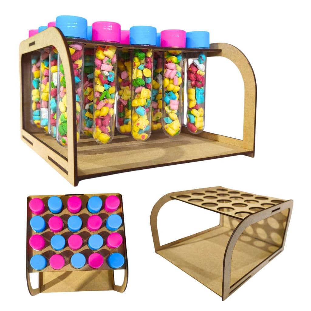 Suporte MDF Tubetes Ideal Festas Lembrancinhas e Mesas Decoradas