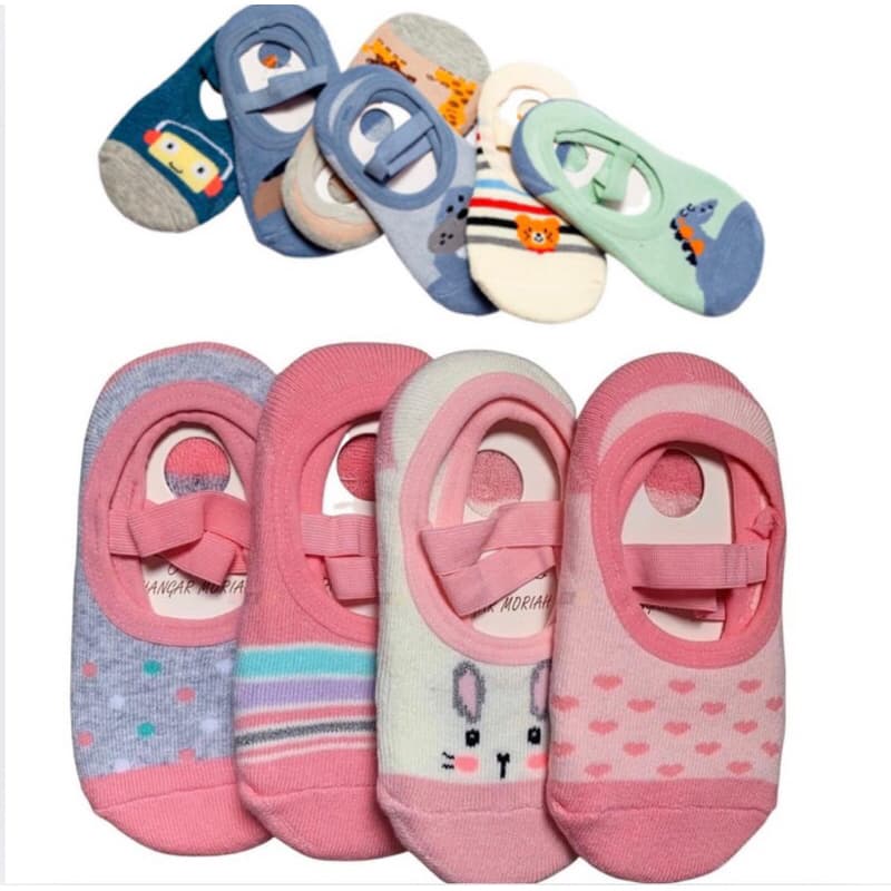 Kit 3/6/10 Pares de MEIAS INFANTIL Antiderrapante  0-10 anos Creche Escola Passeio