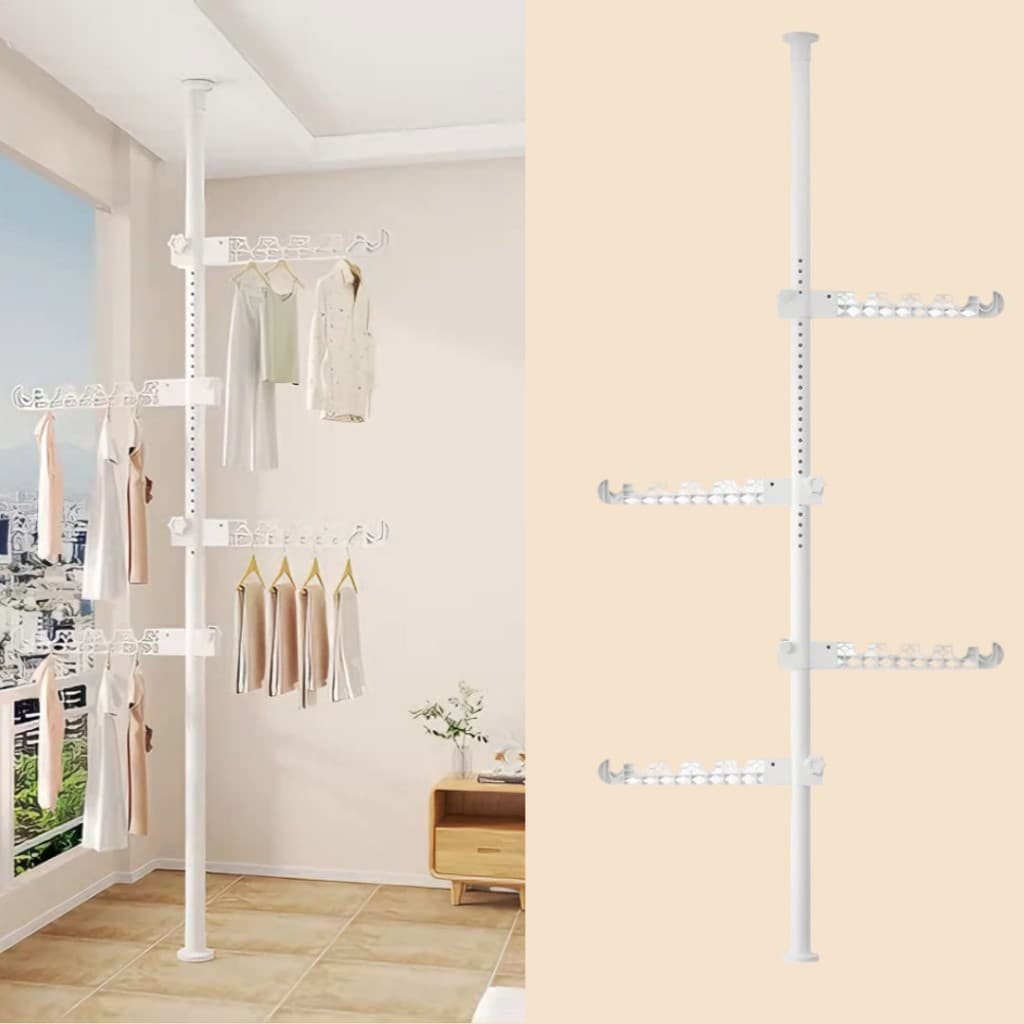 Cabideiro Vertical Multiuso para Roupas e Acessórios – Branco