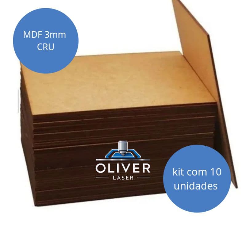 kit 10 placas de mdf 3mm cru 40x40