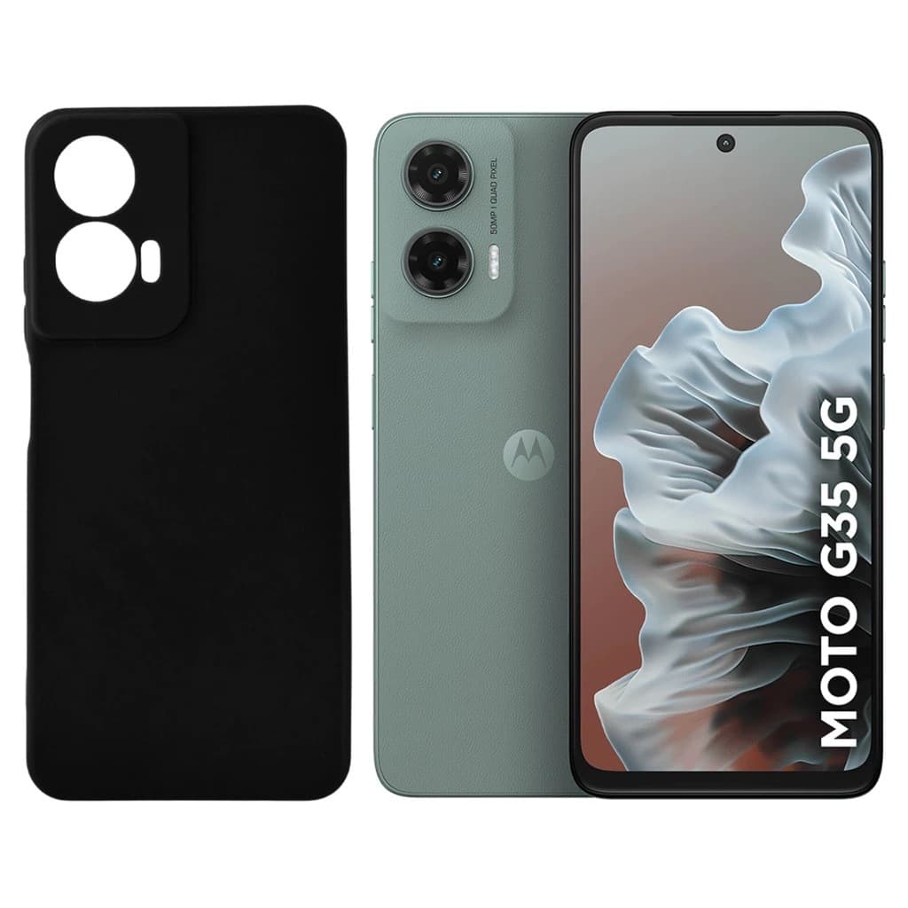 Kit de Proteção Motorola G35 - Capa Case Silicone Aveludada + Película de Vidro 3D