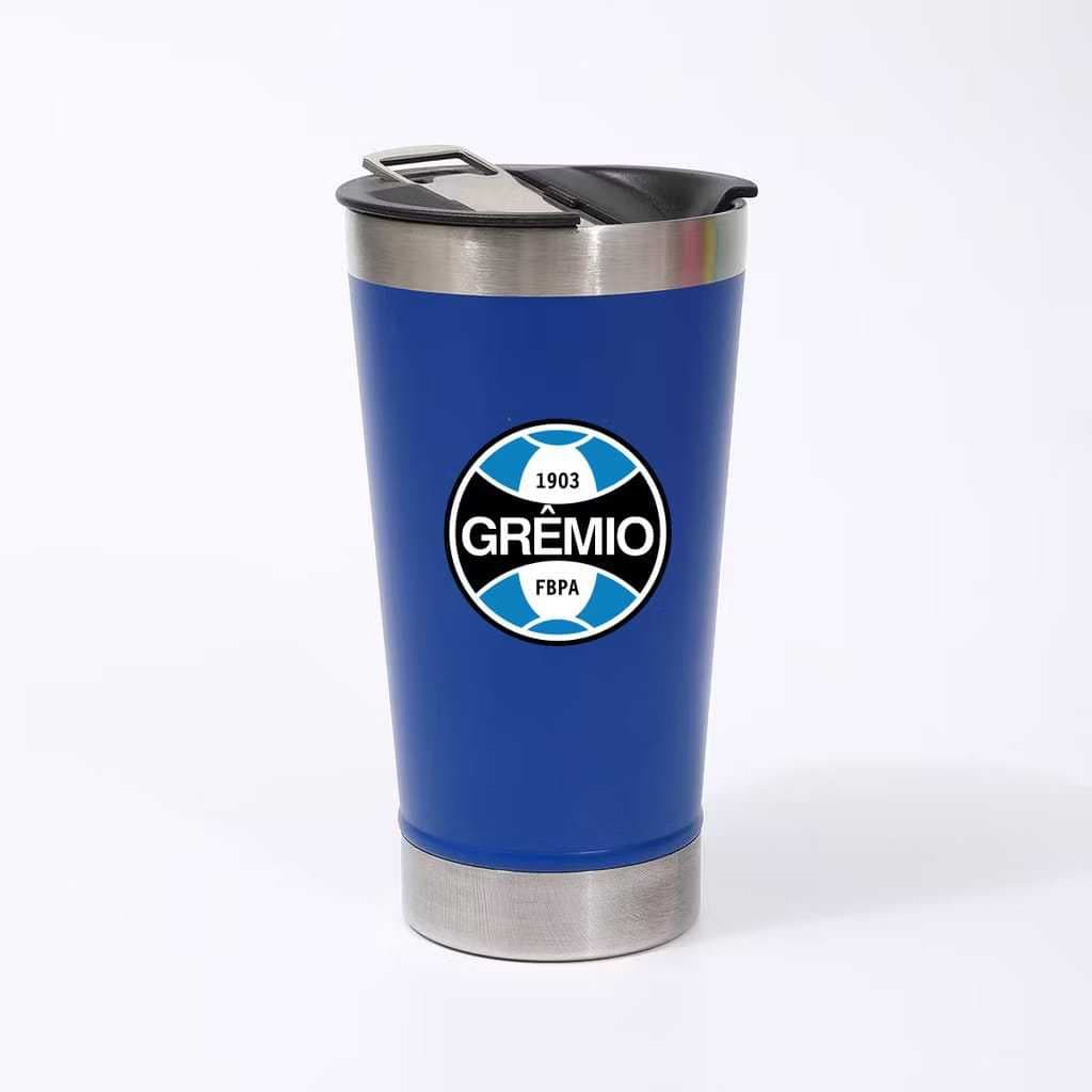 ENVIO NA HORA Copo Térmica de Time / GREMIO / Personalizado com tampa e abridor 473ml