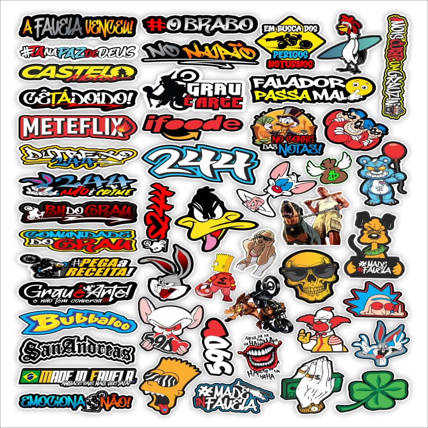 Cartela Adesivos Vinil Bike Moto Capacete Carro Notebook Impermeáveis Alta Qualidade Decorativos G-08