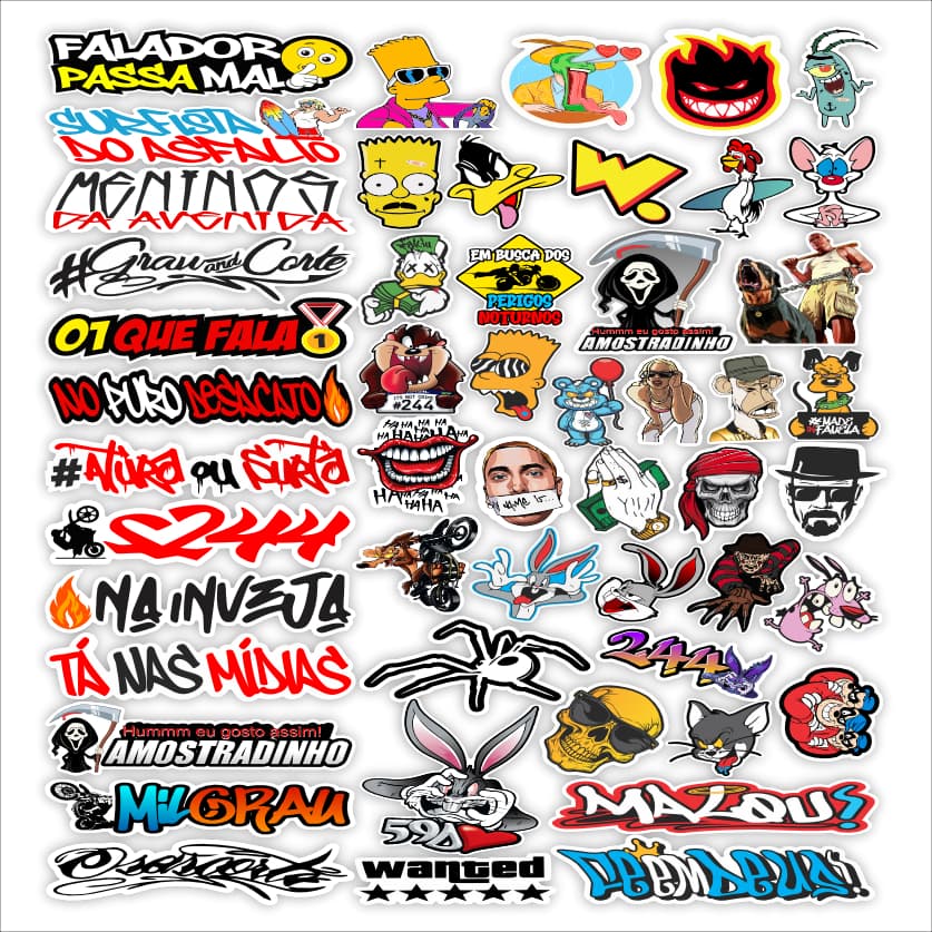Cartela Adesivos Vinil Bike Moto Capacete Carro Notebook Impermeáveis Alta Qualidade Decorativos G-09