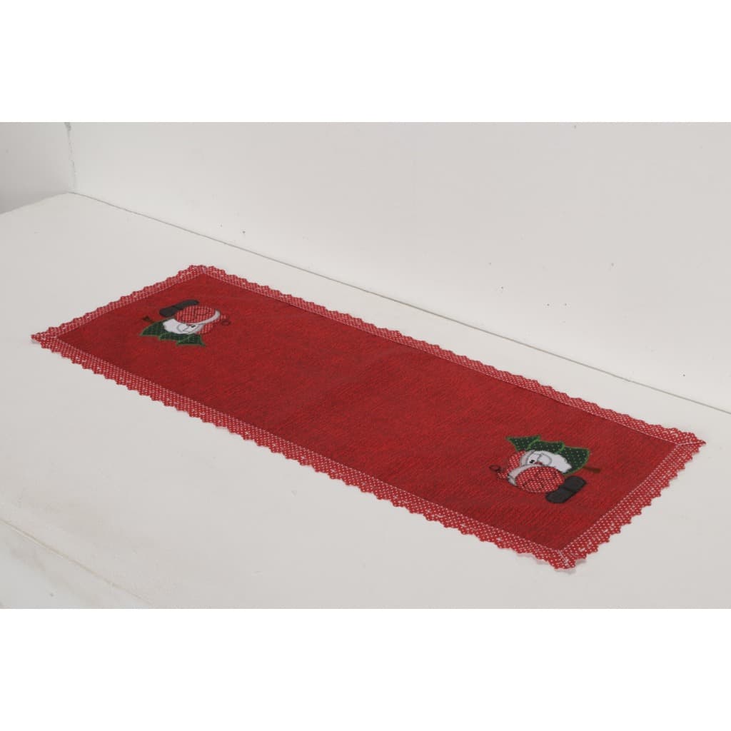 Caminho de Mesa Natalino 1,00 x 0,38 Estampado Para Decoração Papai Noel