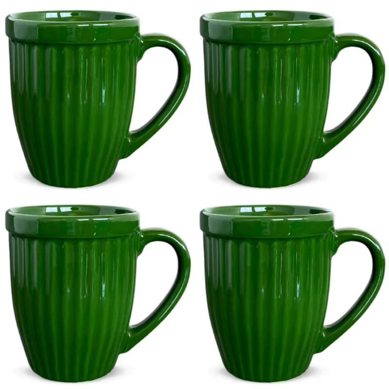 Kit 4 Canecas Xícaras Itália Segunda Linha Defeitos Cerâmica 390mL 12 Cores Cappuccino Mesa Posta