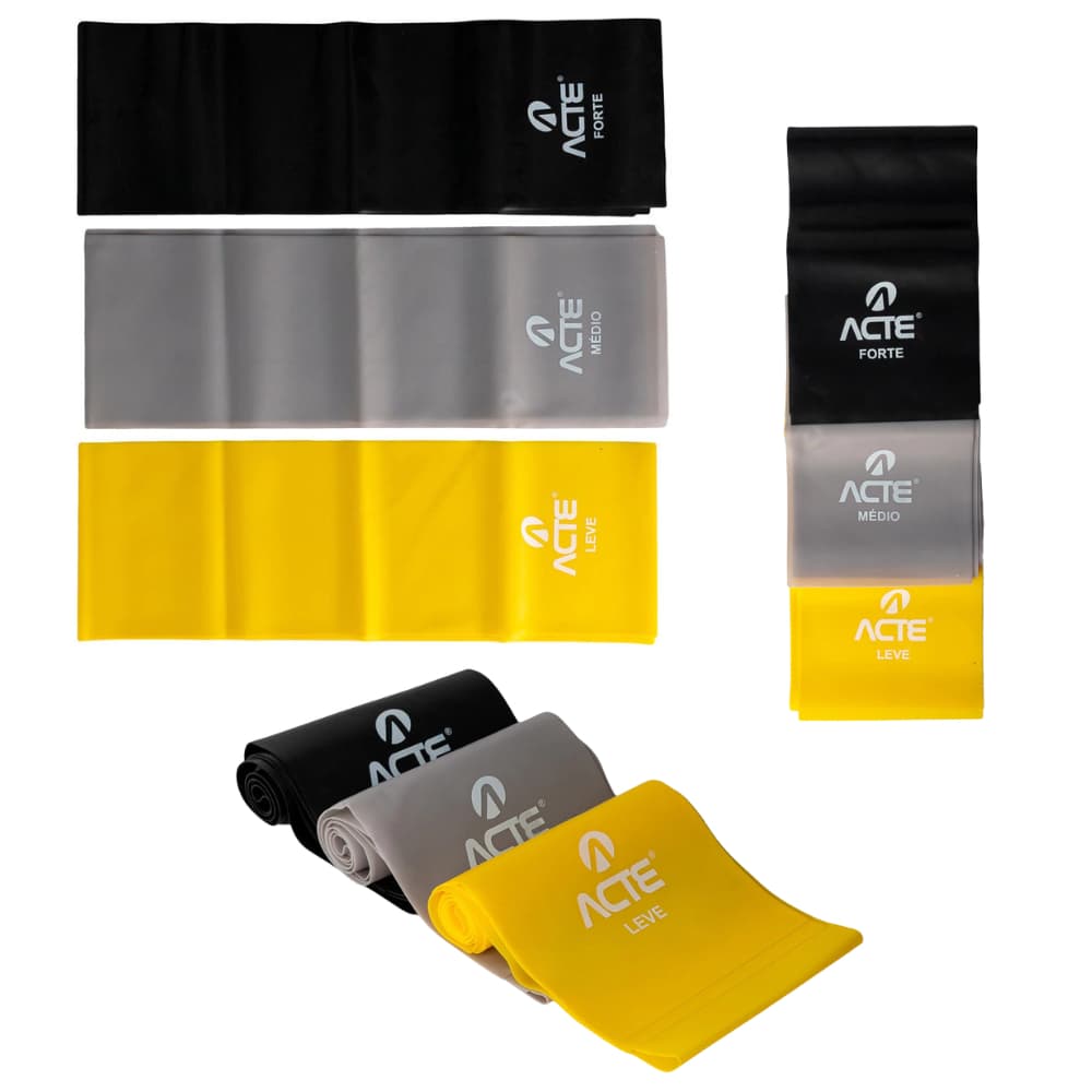 Kit Faixas Elásticas Band TPE T13 3 intensidades Acte