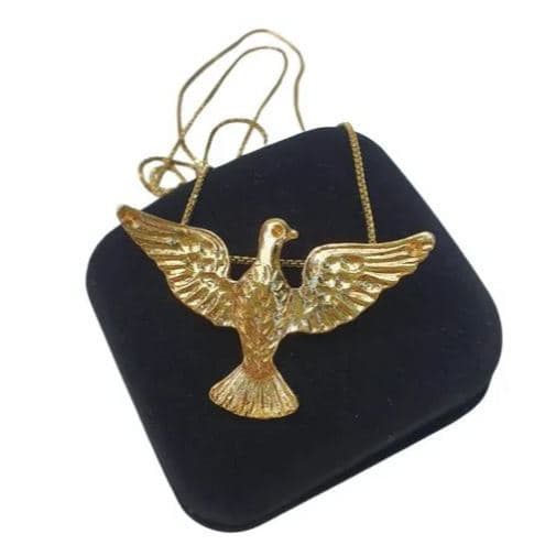 Cordão 50cm Pingente Divino Espirito Santo Folheado Ouro 18k