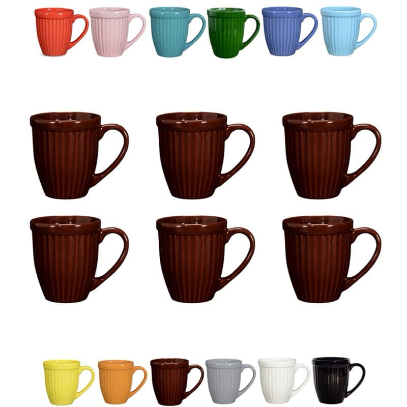 Kit 6 Canecas Xícaras Itália Cerâmica Cappuccino 12 Cores Cozinha