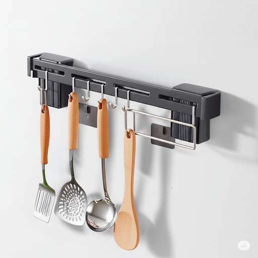 Suporte Organizador Para Utensílios de Cozinha Multiuso - Preto