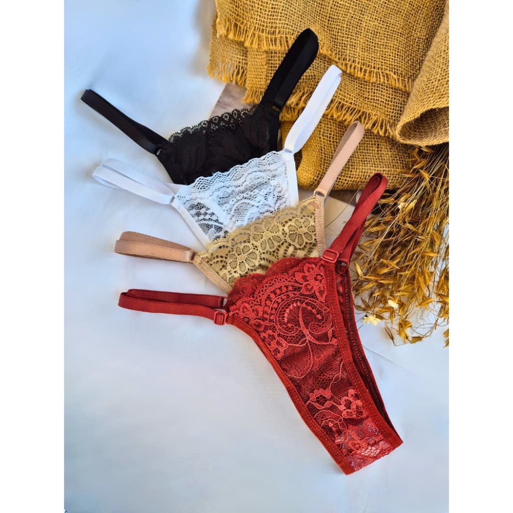Kit Tangas Regulagem Rendada Calcinha Fio Rendinha
