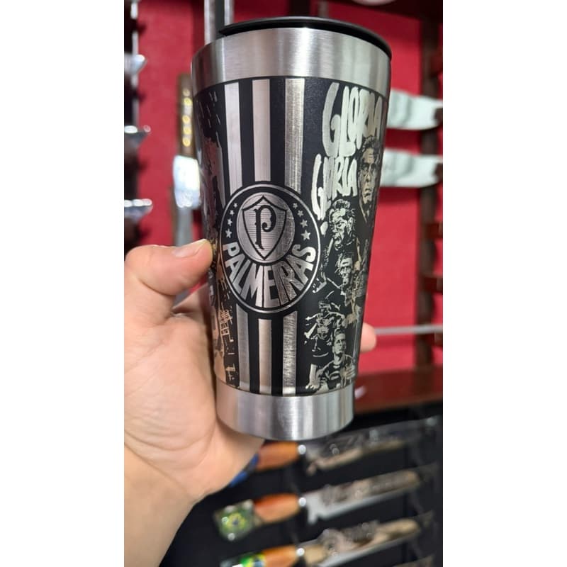 Copo Térmico Personalizado Palmeiras c/ Abridor e tampa