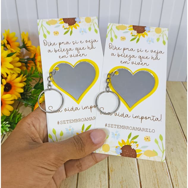 10/20/30 Lembrancinhas Setembro Amarelo - Chaveiro Acrílico - Mimos - Lembrancinhas Chaveiros