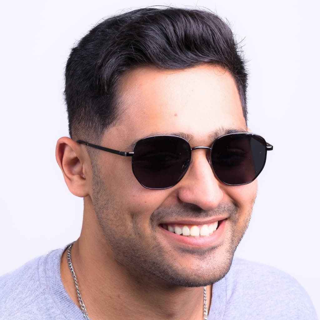 Oculos de Sol  Escuro Solar Proteção Uv-400 Metal Losango Lançamento Hexagonal Grafite Escuro