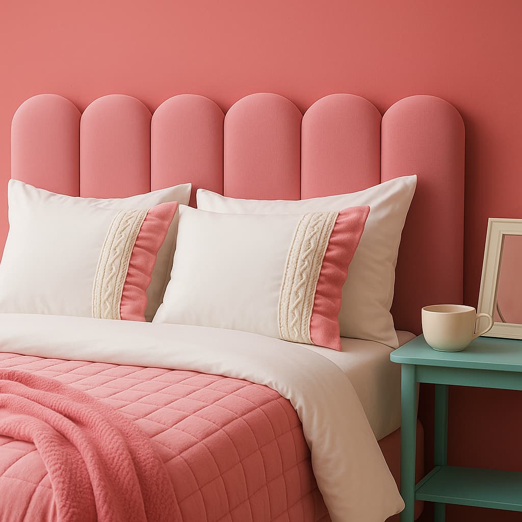 Cabeceira Nuvem Estofada Adesiva 45×20 cm – 7 Placas – Cama Box Casal – Modular em L