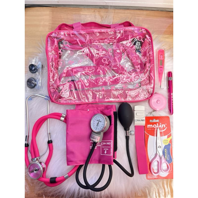 kit Enfermagem Rosa PAMED com bolsa