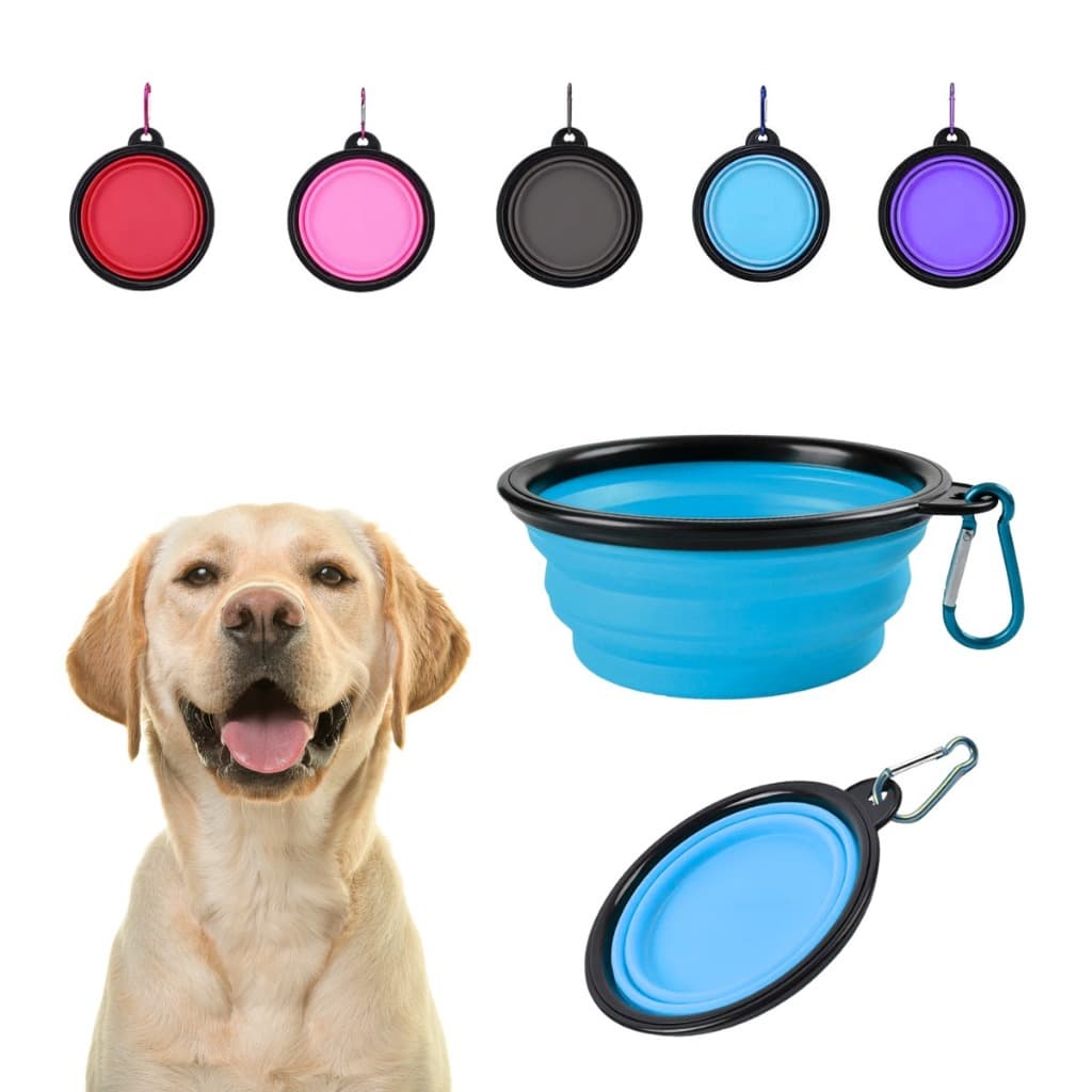 Comedouro Bebedouro Retrátil Portátil Pet 700ml Silicone Atóxico Livre de BPA para Passeios e Viagens