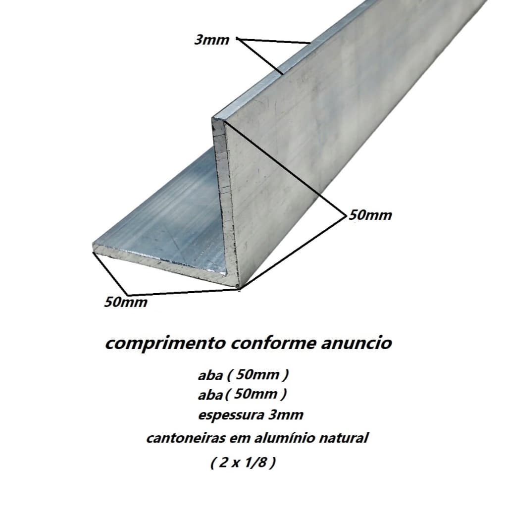Cantoneira Alumínio natural 50x50x03mm Com 60cm usado em degrau de escada gesseiro canto de paredes