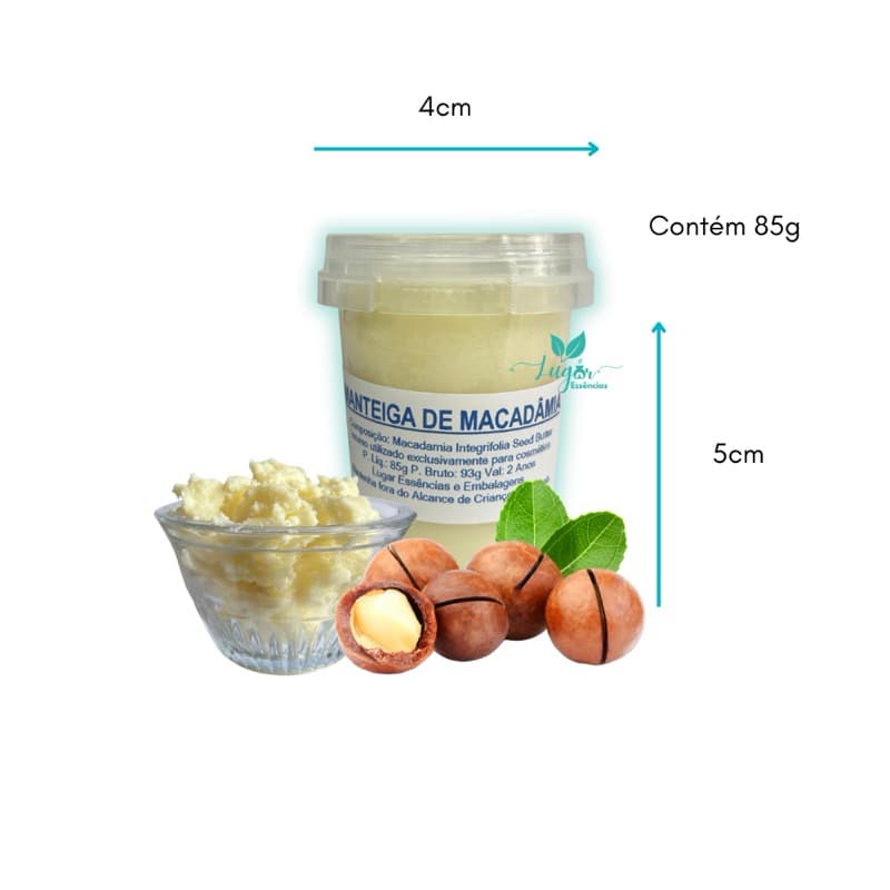 Manteiga Vegetal de Macadâmia 85g - Uso Cosmético