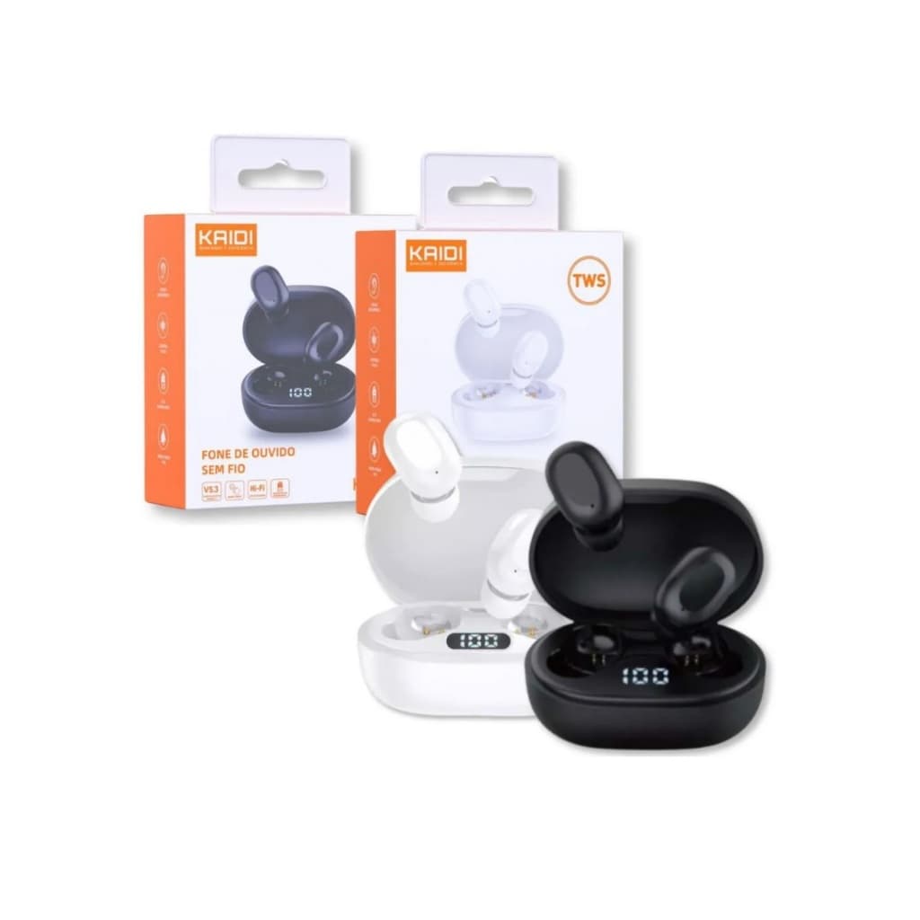 Fone de Ouvido Bluetooth Kaidi KD 7101 Baixa Latência IPX4 Resistente à Água