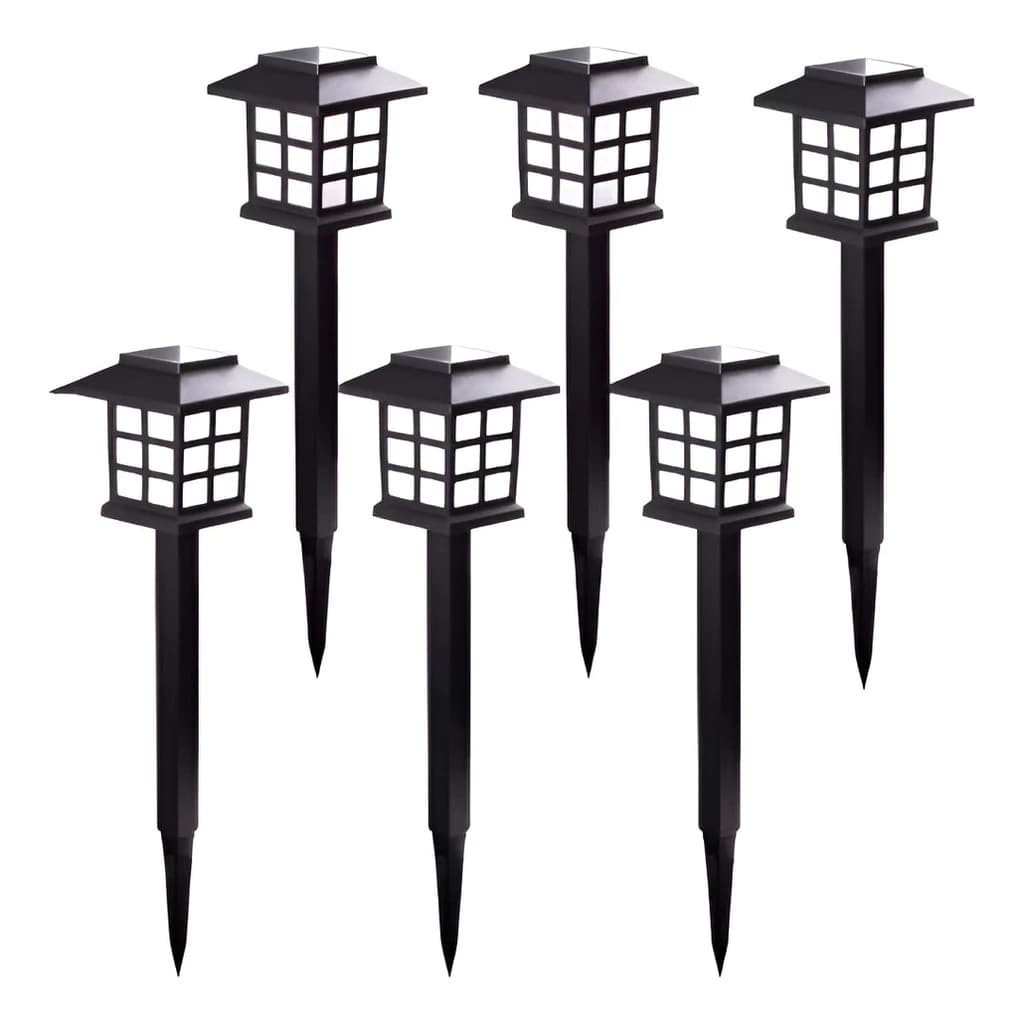 Kit de 6 Peças Luminária LED Oriental para Jardim Com Placa Solar Espeto Bomvink