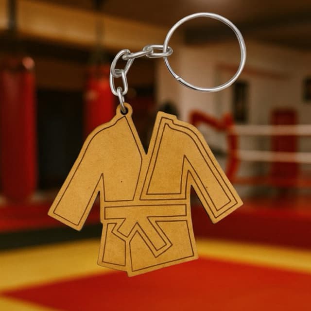 Chaveiro Kimono Jiu-Jitsu Personalizado em MDF | Lembrancinha para Academia, Graduação, Campeonato, Professor e Atleta |