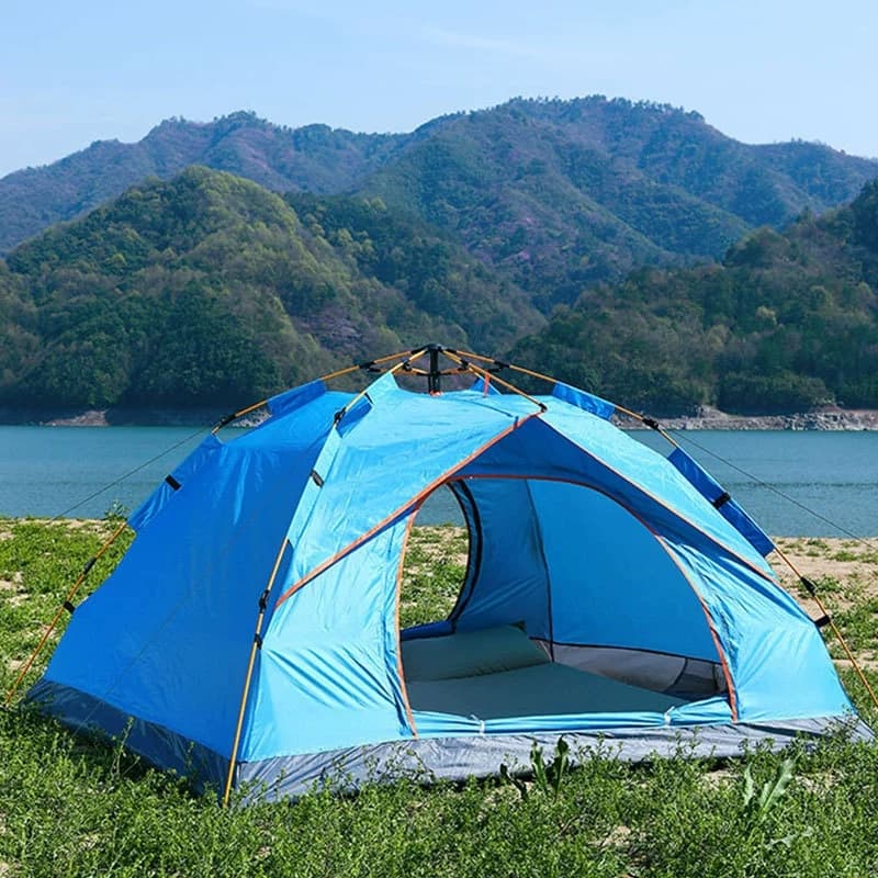 Barraca portátil impermeável para camping 1-2 pessoas, estrutura dois andares, 200x150x125cm, ideal outdoors