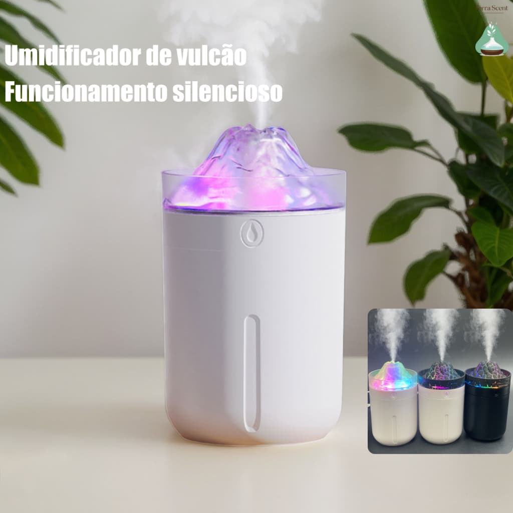 Umidificador De Ar USB Portátil 330ML Com Luz Que Muda De Cor Para Uso Em Mesa E Carro