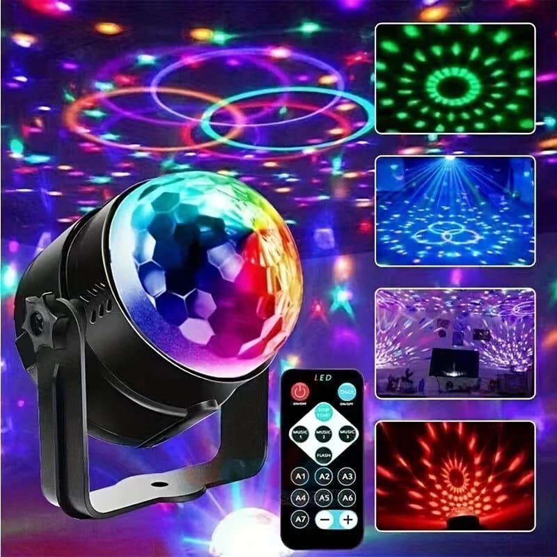 Luzes de Festa Disco Bola LED Estroboscópica Ativada por Som Lâmpada de Dança para Bar Palco DJ