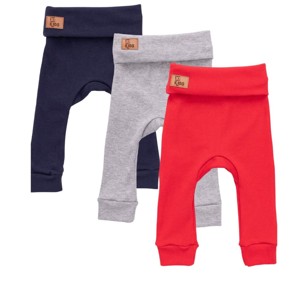 Calças Caneladas Culote Menino, sem cós- kit com 3