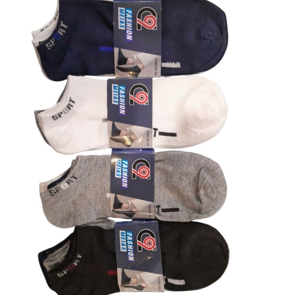 kit 6/12 pares de meias basicas masculino invisivel