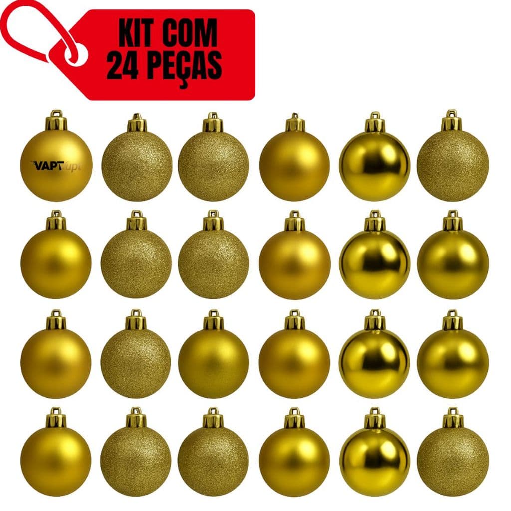 Kit 24 Bolas Bolinhas Dourada 5cm De Natal Enfeites Pendentes Arvore de Natal Enfeites