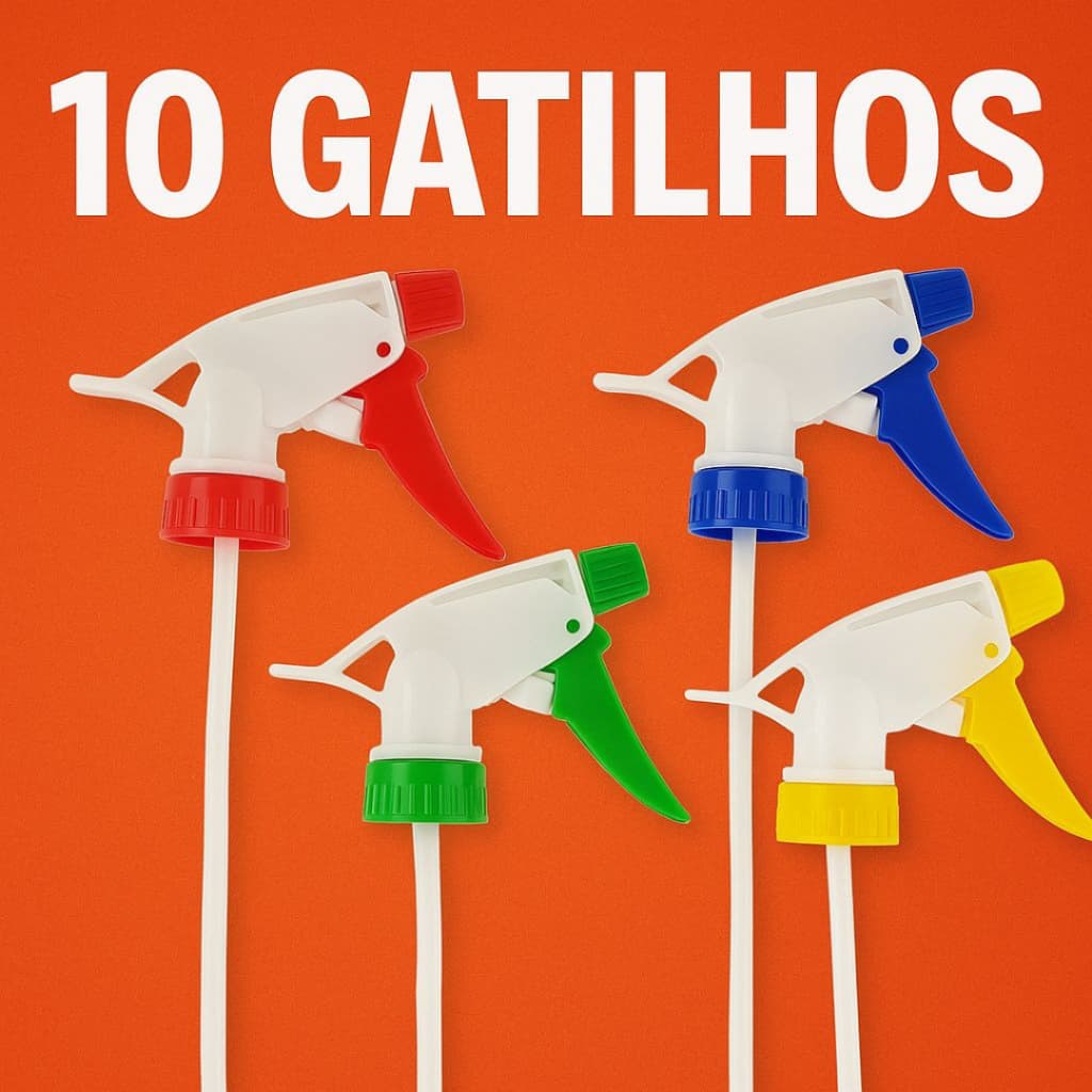 Kit 10 Gatilhos Pulverizador Borrifador Manual Garrafa Pet