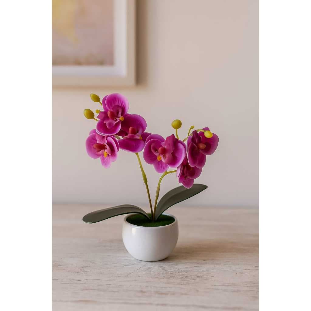 Mini Vaso Decorativo De Orquídea Enfeite Lavabo Banheiro