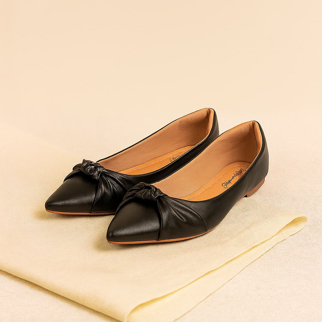 Sapatilha Feminina Bico Fino Detalhe Torcido Nó Leve Delicado Casual Promoção Tendência Hope Shoes