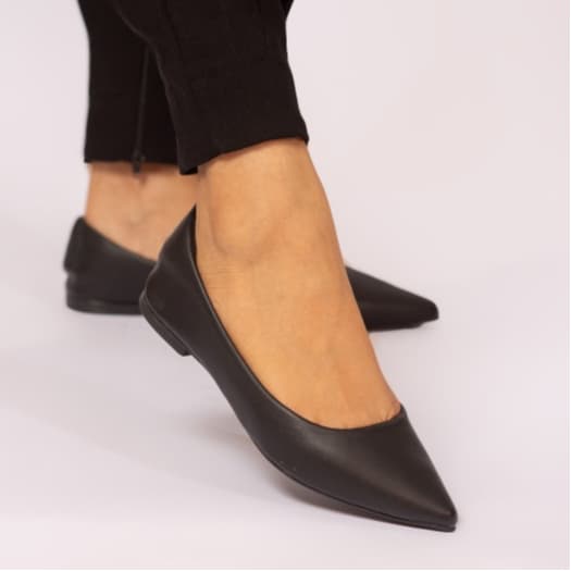 Sapatilha Feminina Bico Fino Formal Casual Confortável Leve Estilosa Moderno Dia a Dia Hope Shoes