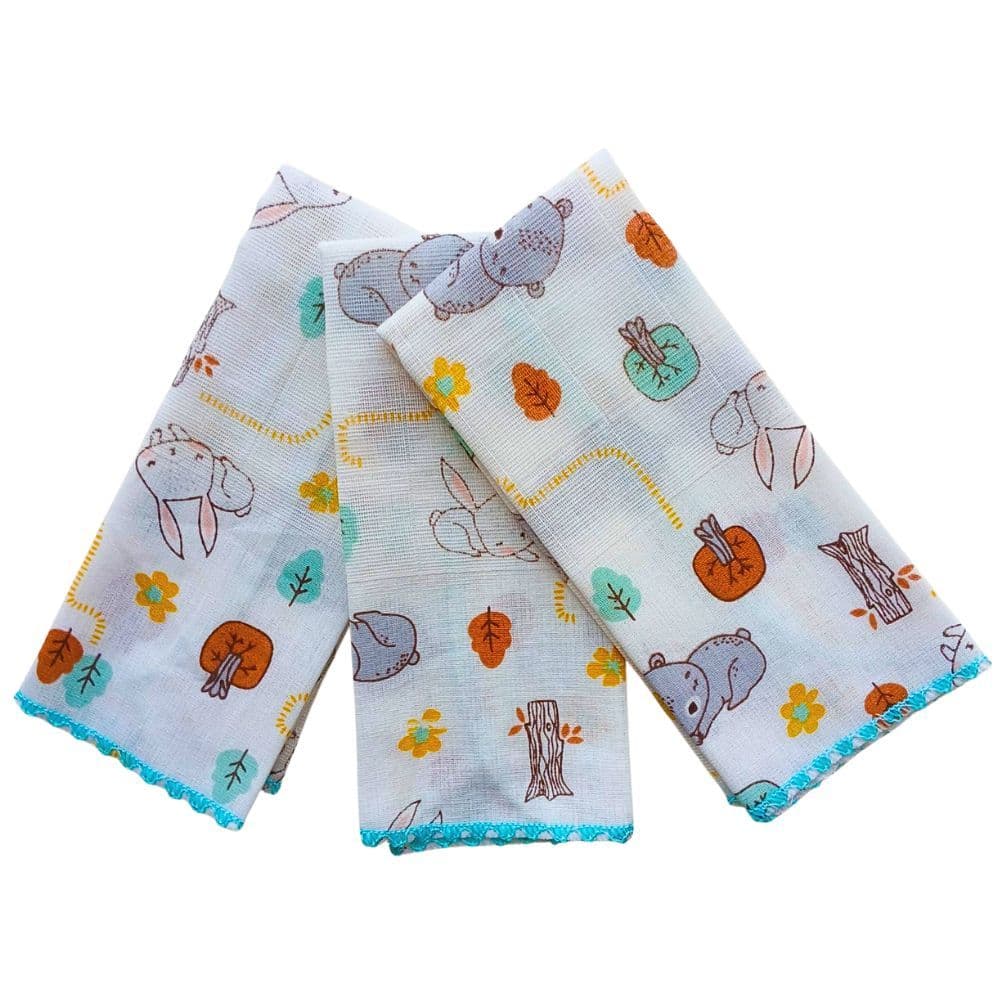 Kit 3 toalha paninho boca 100% algodão Menino Menina sortido enxoval