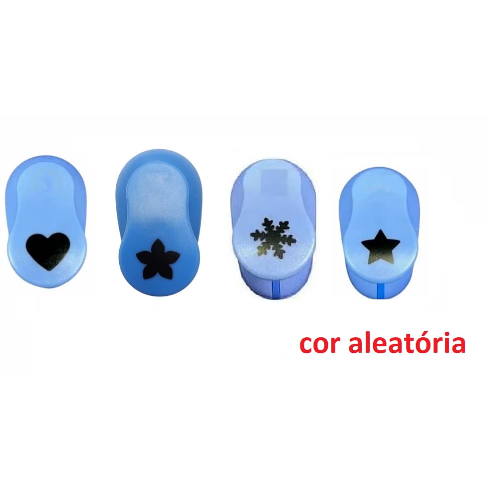 Kit 4 Cortador Perfurador Furador De Papel e E.V.A - 16mm - 1,6cm - ESTRELA - CORAÇÃO - FLOCO DE NEVE - FLOR 5 PONTAS