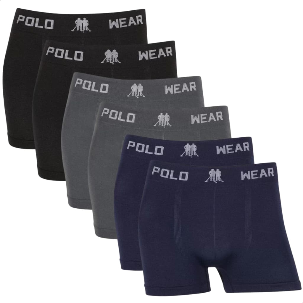 Kit 6 Cueca Boxer Polo Wear Masculina  Premium Original Lisa Poliéster